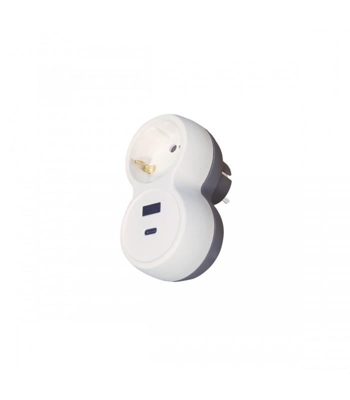 Ladrón ECO base Schuko 16A 250V + USB + USB tipo C
