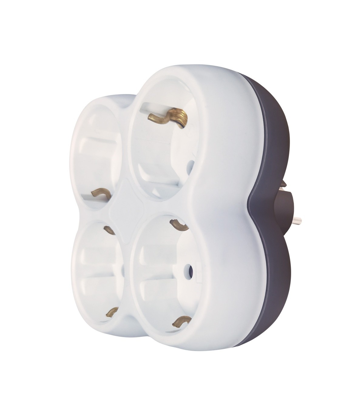 Ladrón cuádruple plano Schuko 16A 250V