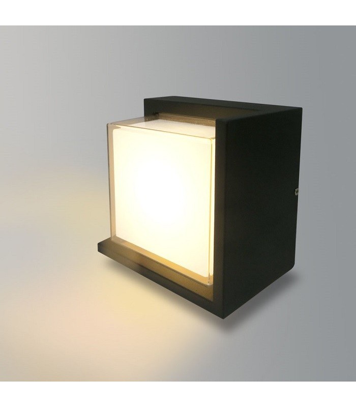 Aplique de pared LED Cinza 12W 840Lm 120º IP54 Gris