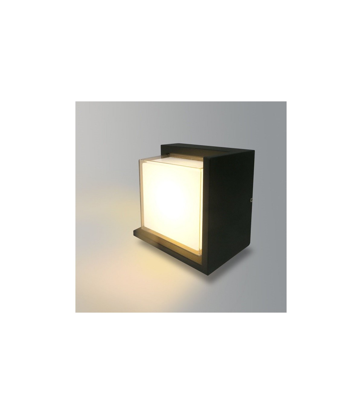 Aplique de pared LED Cinza 12W 840Lm 120º IP54 Gris