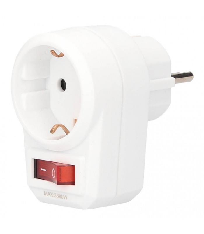 Ladrón Simple Con Interruptor Schuko 2P+TT 16A 250V