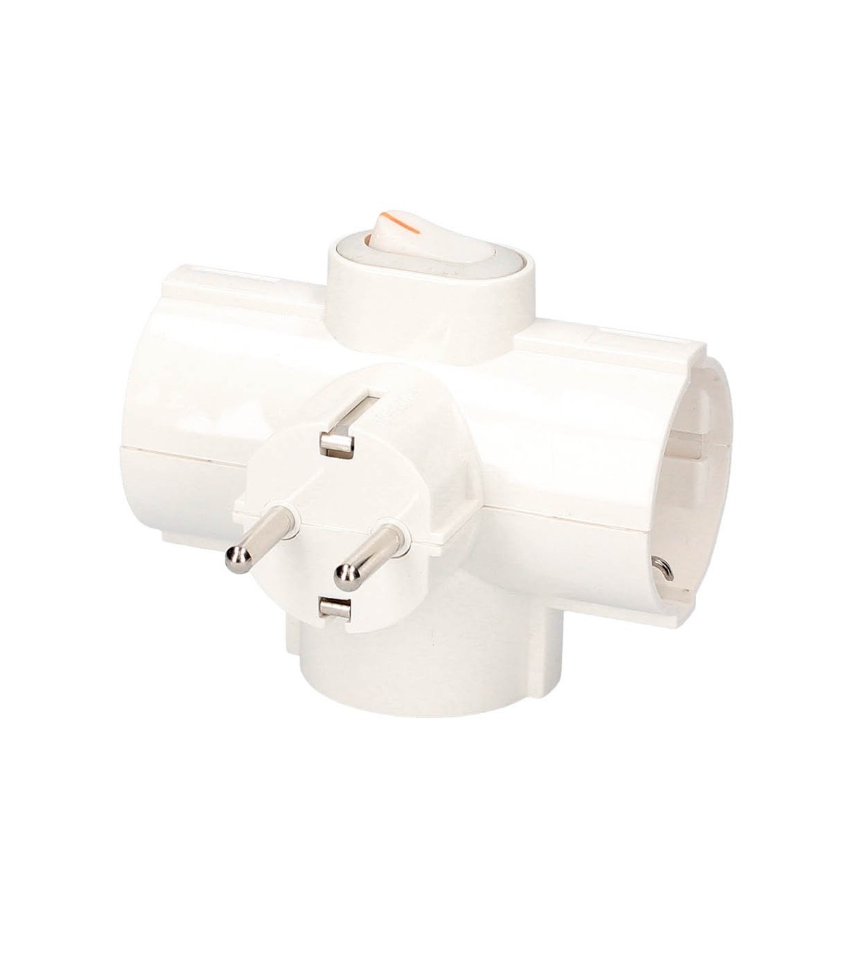 Adaptador Triple Salida Schuko Con Interruptor 16A 250V