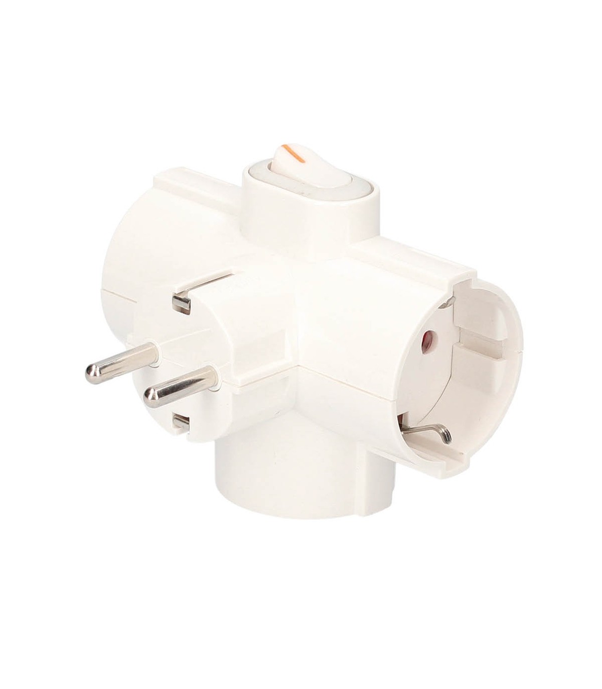 Adaptador Triple Salida Schuko Con Interruptor 16A 250V