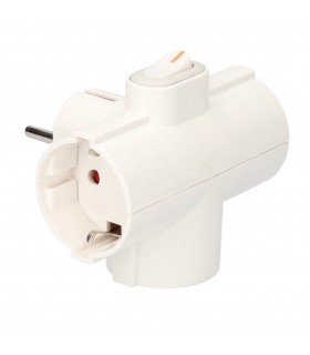 Adaptador Triple Salida Schuko Con Interruptor 16A 250V