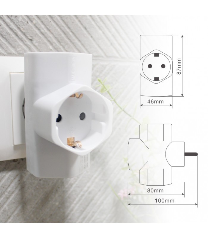 Ladrón Triple Schuko Interior Baquelita 16A 250V