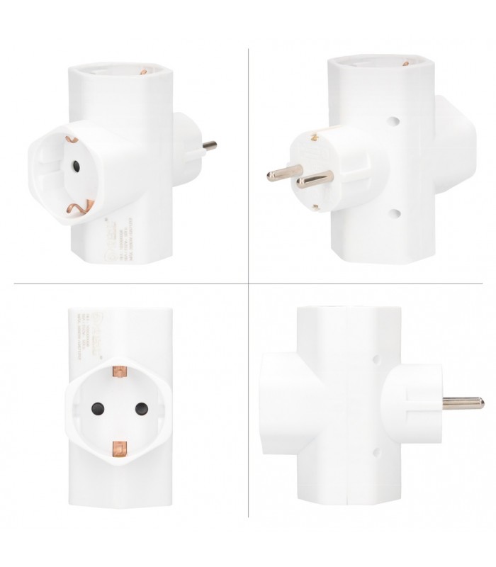 Ladrón Triple Schuko Interior Baquelita 16A 250V