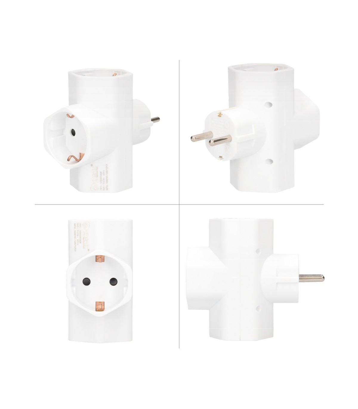 Ladrón Triple Schuko Interior Baquelita 16A 250V