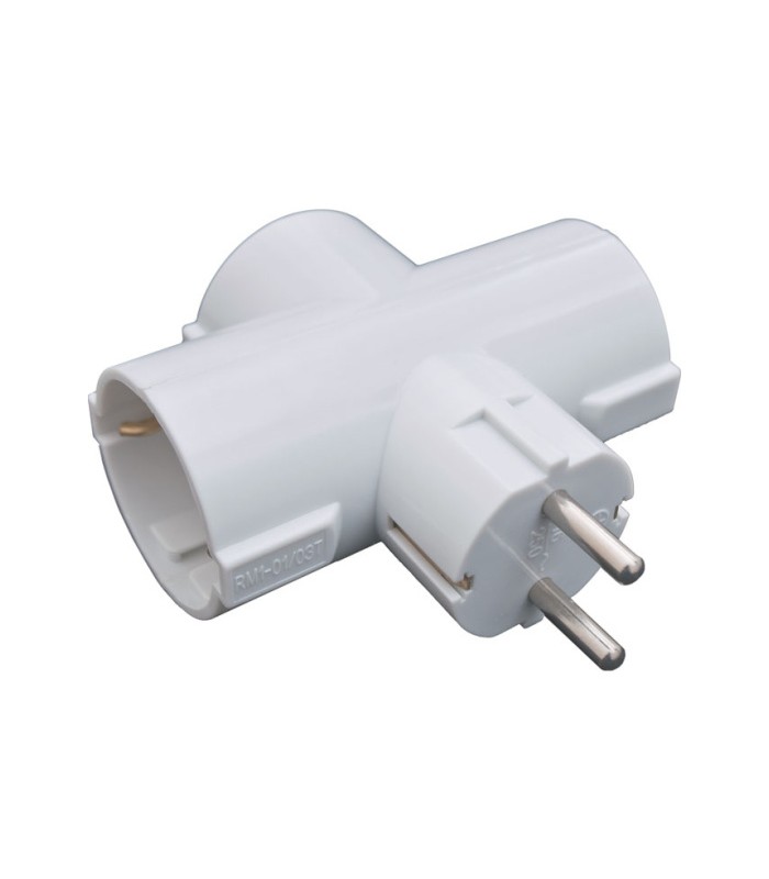 Ladrón Triple Salida Schuko 3500W 16A 250V