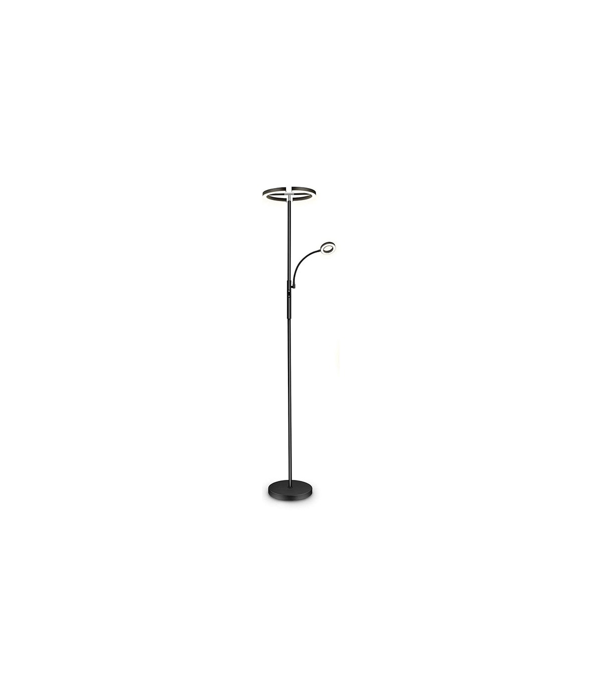 Lámpara de Pie IRIS Regulable 20+7W 1300+300Lm Negro