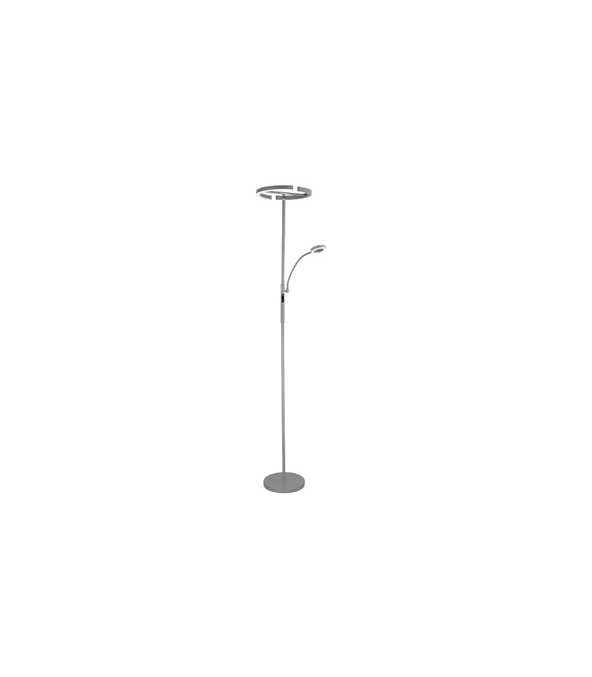 Lámpara de Pie IRIS Regulable 20+7W 1300+300Lm Plata