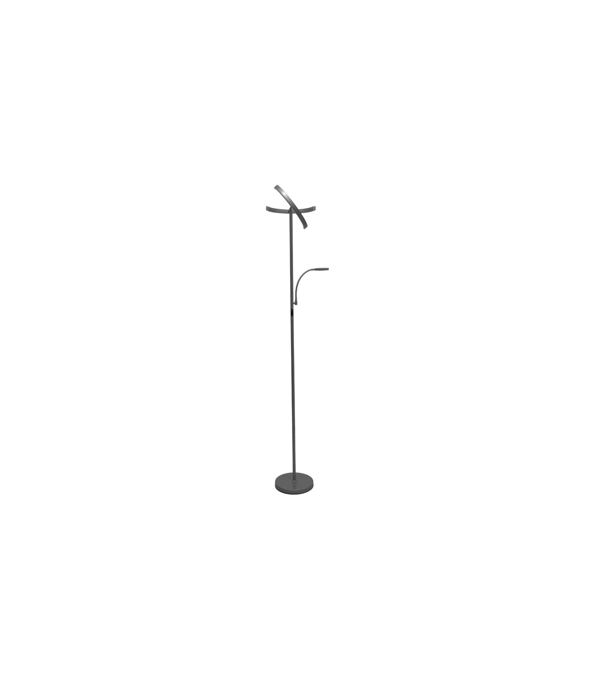 Lámpara de Pie IRIS Regulable 20+7W 1300+300Lm Plata