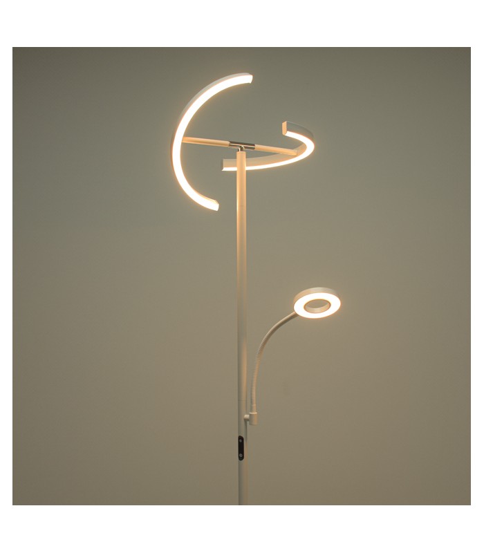 Lámpara de Pie IRIS Regulable 20+7W 1300+300Lm Blanco