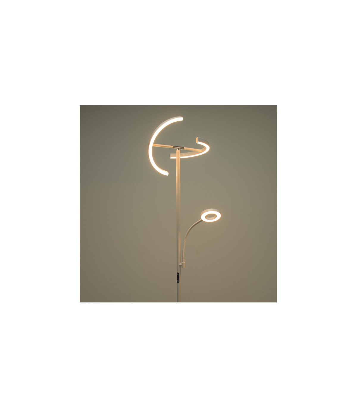 Lámpara de Pie IRIS Regulable 20+7W 1300+300Lm Blanco