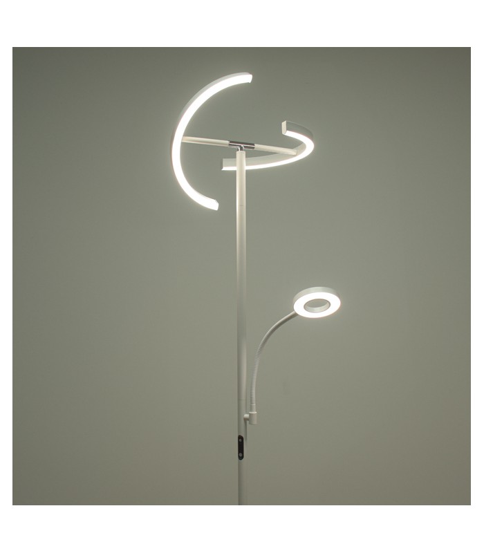 Lámpara de Pie IRIS Regulable 20+7W 1300+300Lm Blanco
