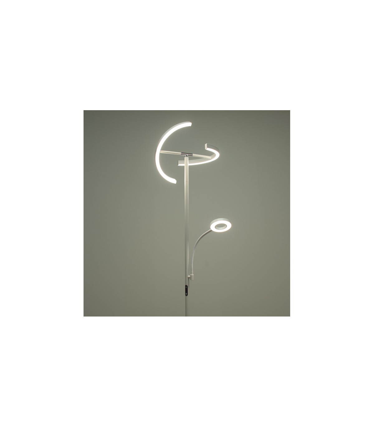 Lámpara de Pie IRIS Regulable 20+7W 1300+300Lm Blanco