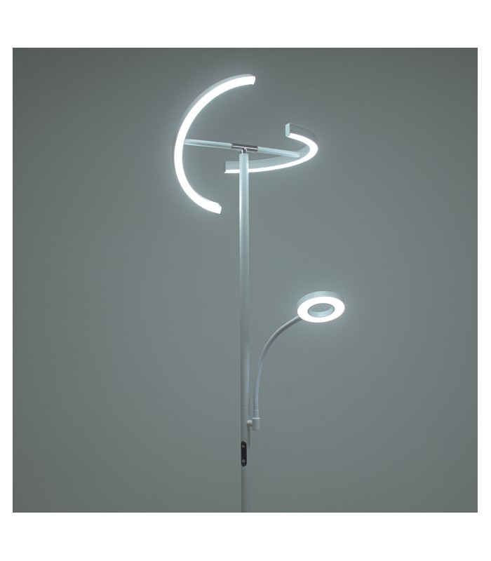 Lámpara de Pie IRIS Regulable 20+7W 1300+300Lm Blanco