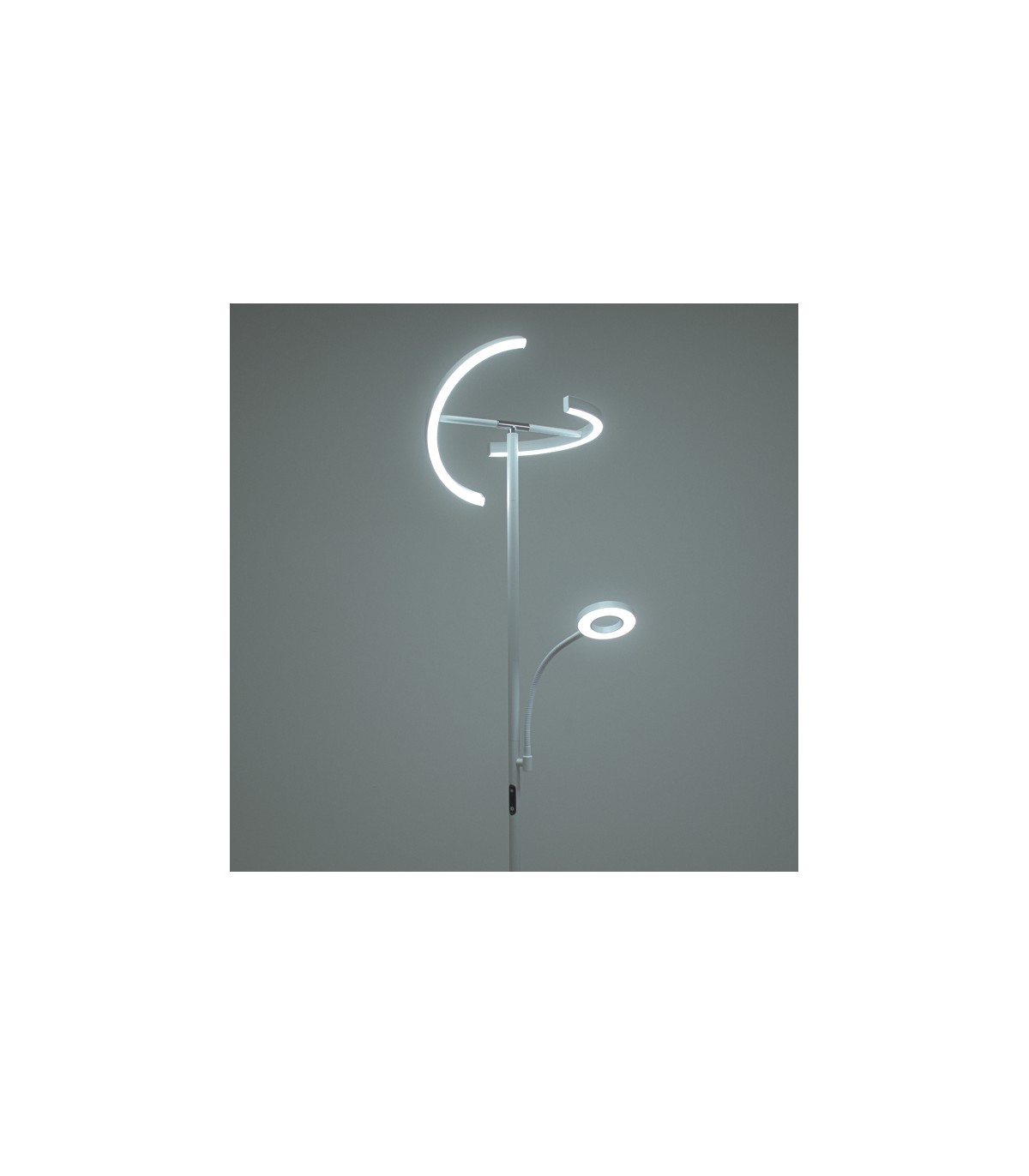 Lámpara de Pie IRIS Regulable 20+7W 1300+300Lm Blanco