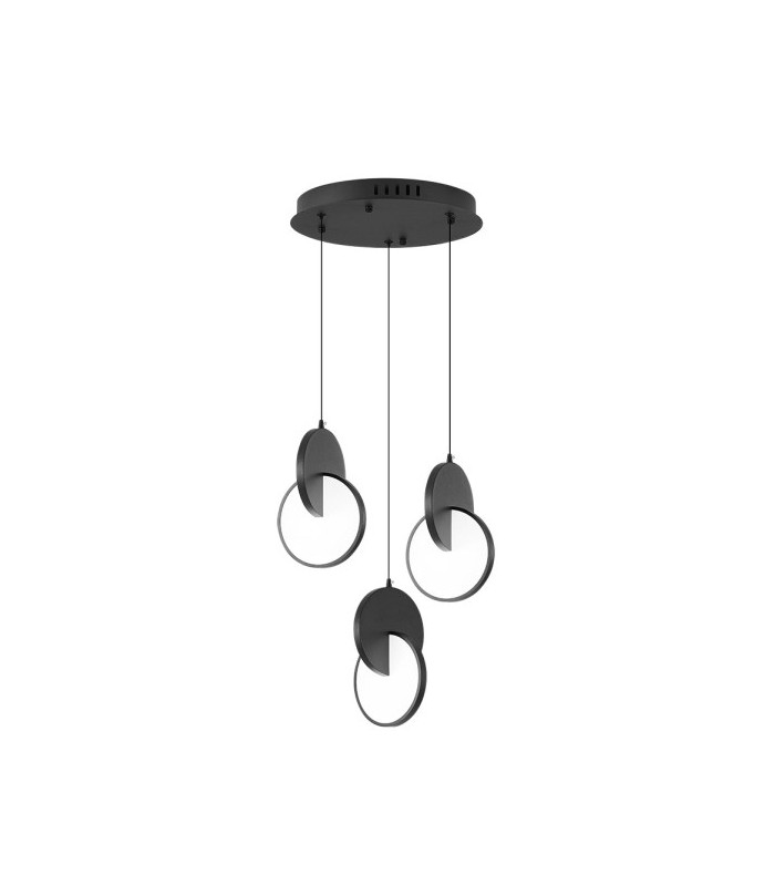 Lámpara Colgante CARLOTA NEGRO 3L 51W 7140Lm