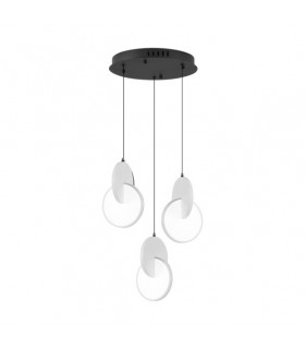 Lámpara Colgante CARLOTA NEGRO/BLANCO 3L 51W 7140Lm