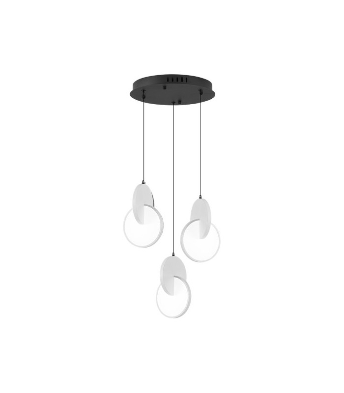 Lámpara Colgante CARLOTA NEGRO/BLANCO 3L 51W 7140Lm