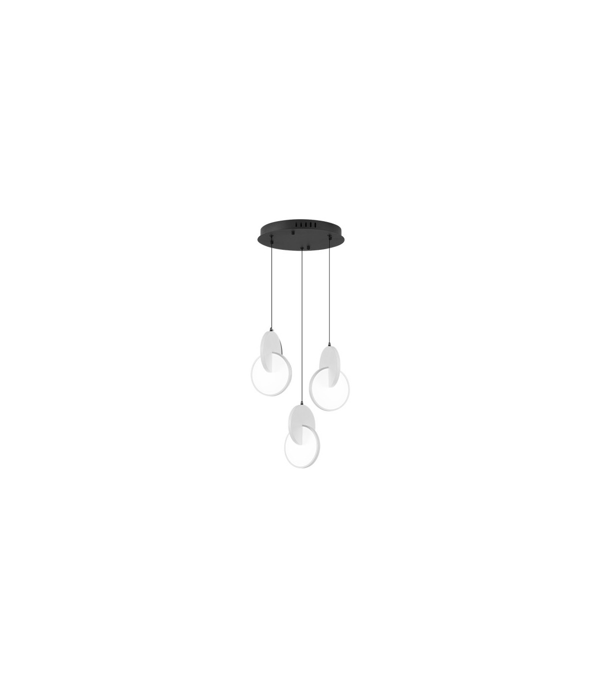 Lámpara Colgante CARLOTA NEGRO/BLANCO 3L 51W 7140Lm