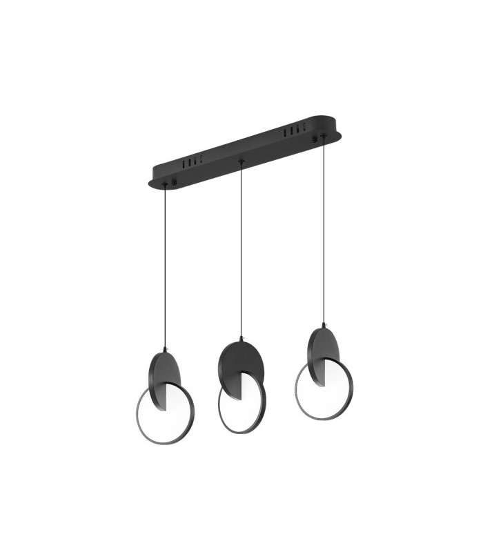 Regleta Colgante CARLOTA NEGRO 3L 51W 7140Lm