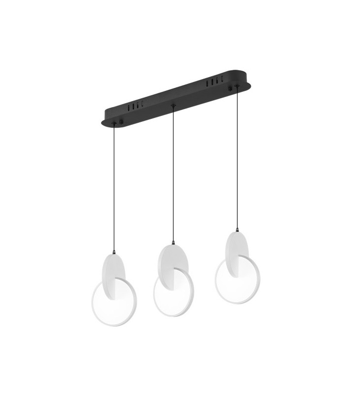 Regleta Colgante CARLOTA NEGRO/BLANCO 3L 51W 7140Lm