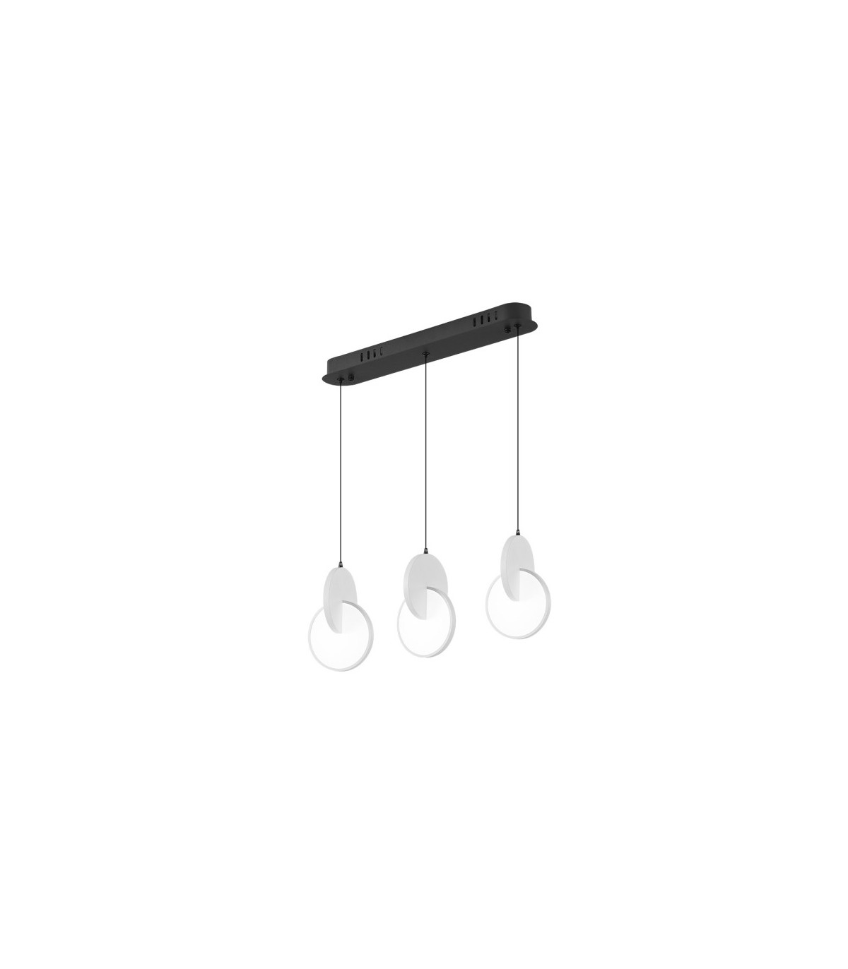 Regleta Colgante CARLOTA NEGRO/BLANCO 3L 51W 7140Lm