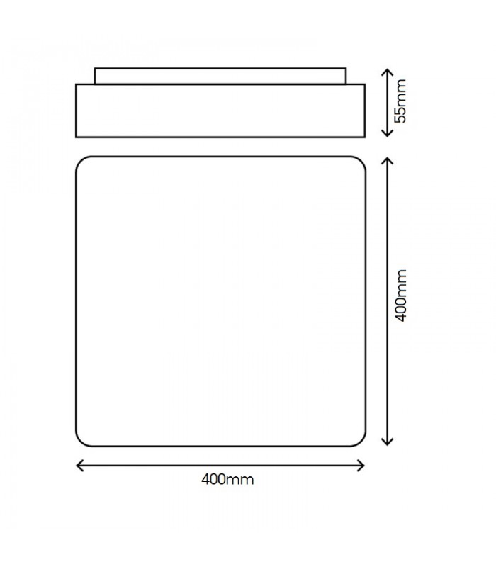 Plafón LED AQUA SQUARE 54W 5800Lm IP44