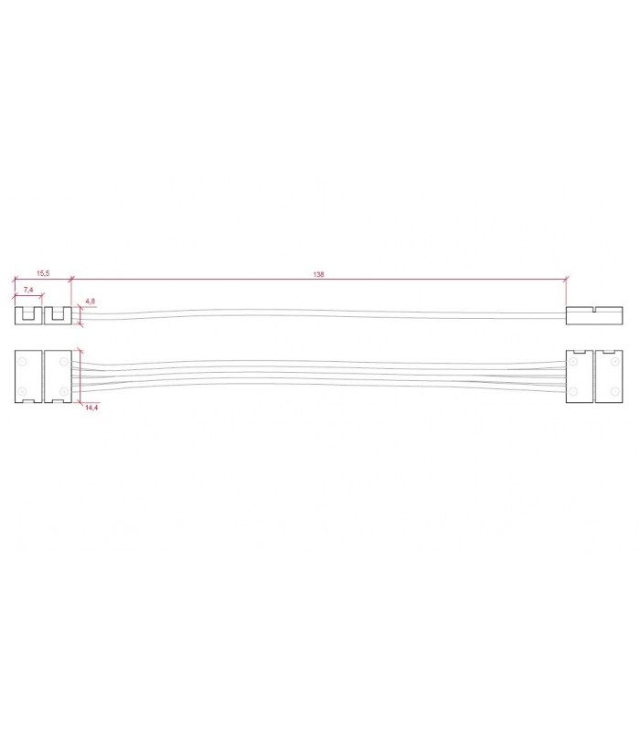 Ficha con cable para unir tiras de LED 10mm RGB