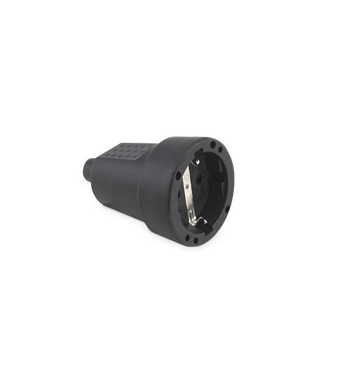 Base aérea Sucko 10/16A 250V 4.8mm entrada recta Negra