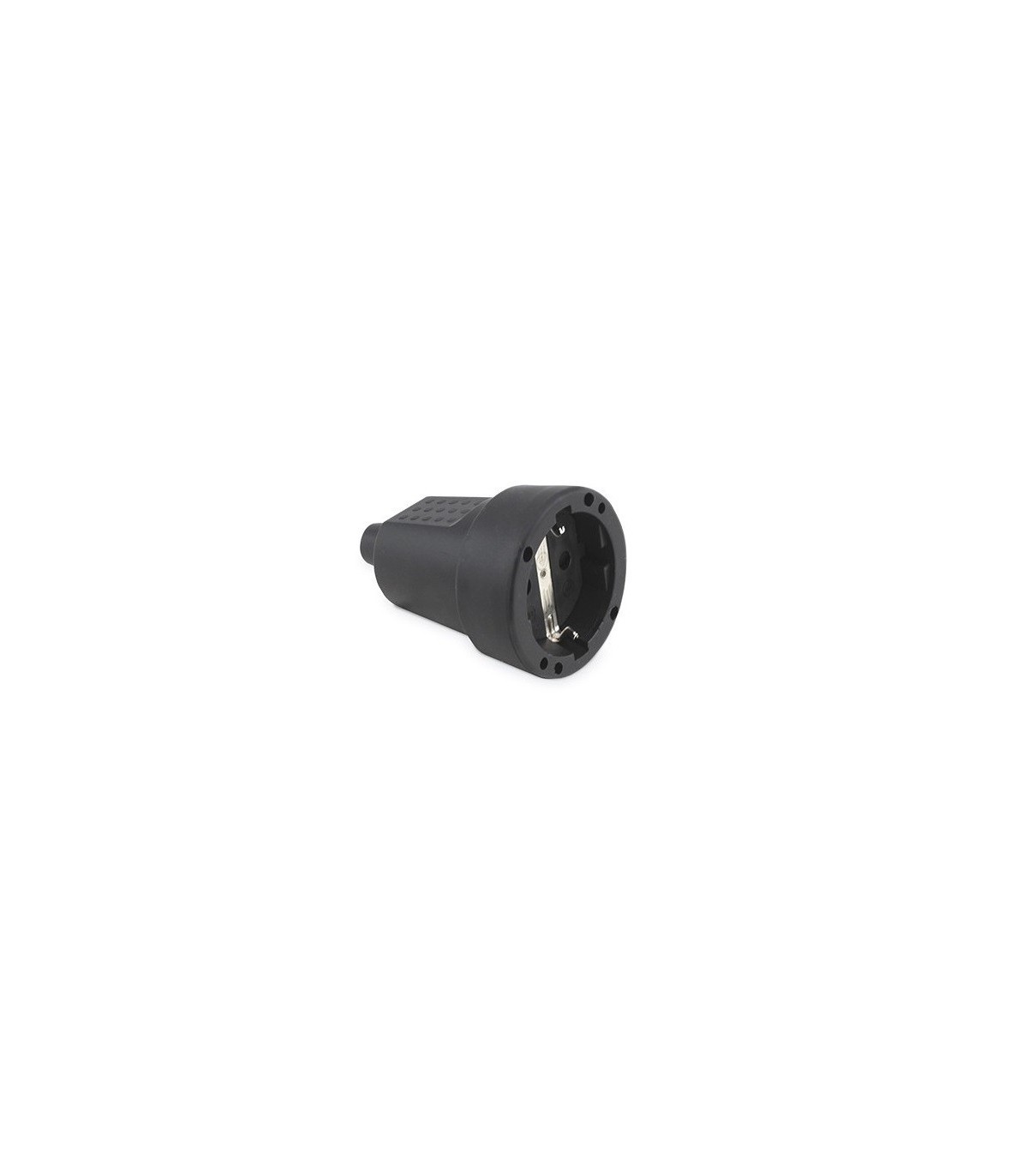 Base aérea Sucko 10/16A 250V 4.8mm entrada recta Negra
