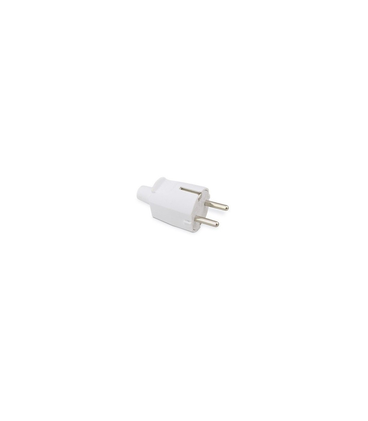 Clavija Sucko bipolar 10/16A 250V 4.8mm entrada recta Blanca