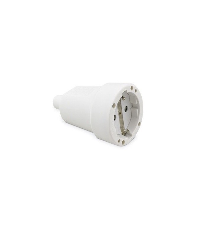 Base aérea Sucko 10/16A 250V 4.8mm entrada recta Blanca
