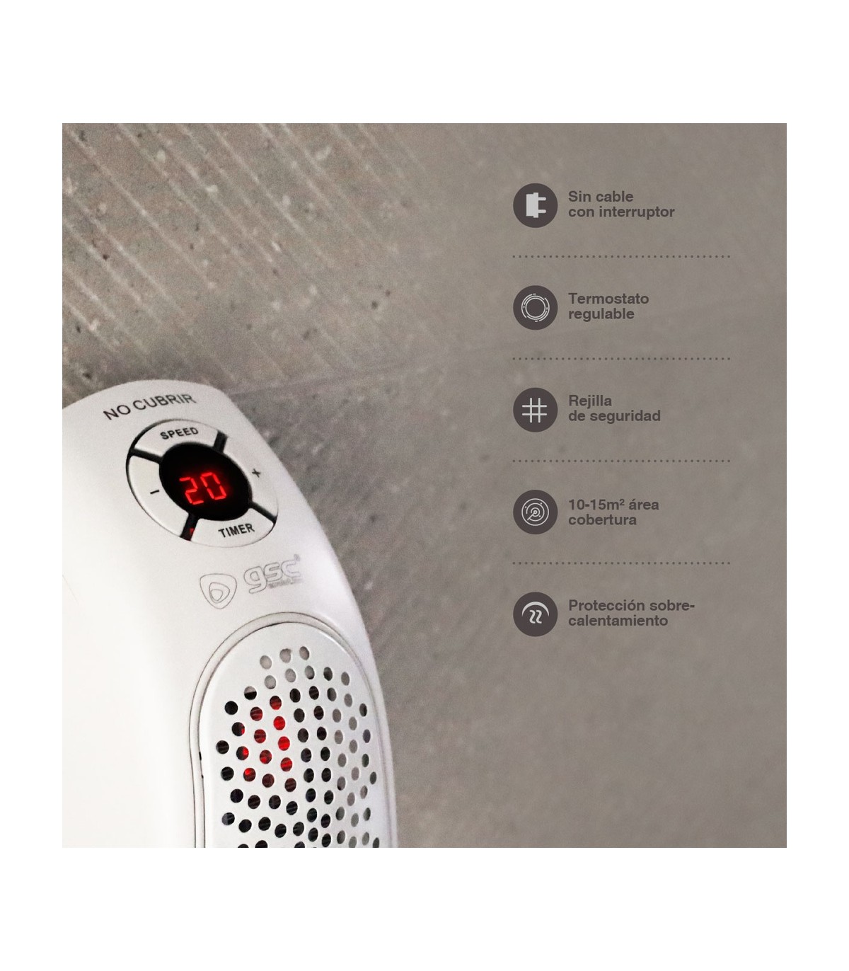 Mini Calefactor BARDEI 400W Blanco