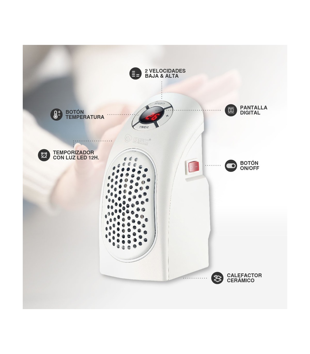 Mini Calefactor BARDEI 400W Blanco