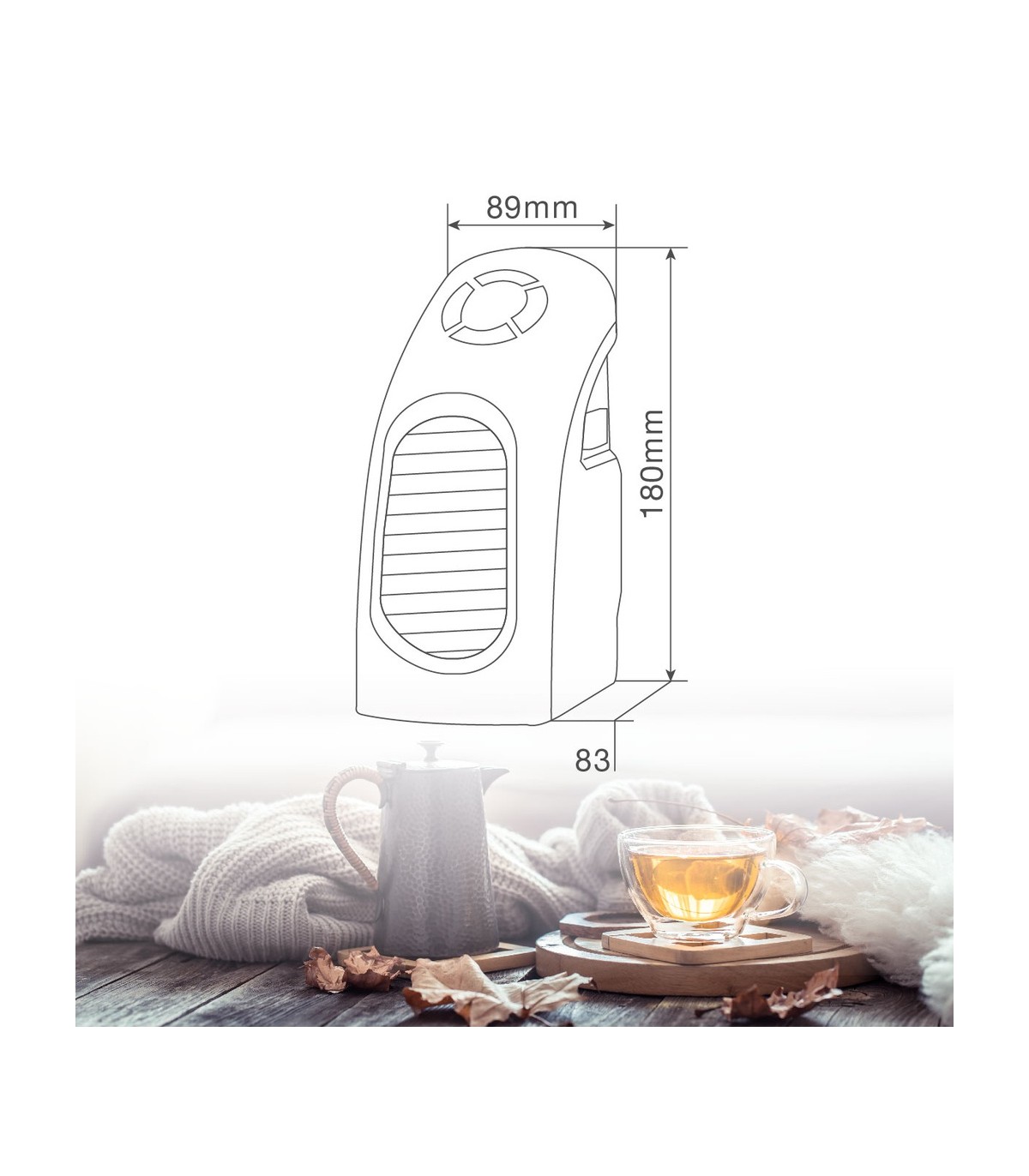 Mini Calefactor BARDEI 400W Blanco