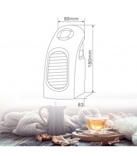 Mini Calefactor BARDEI 400W Negro