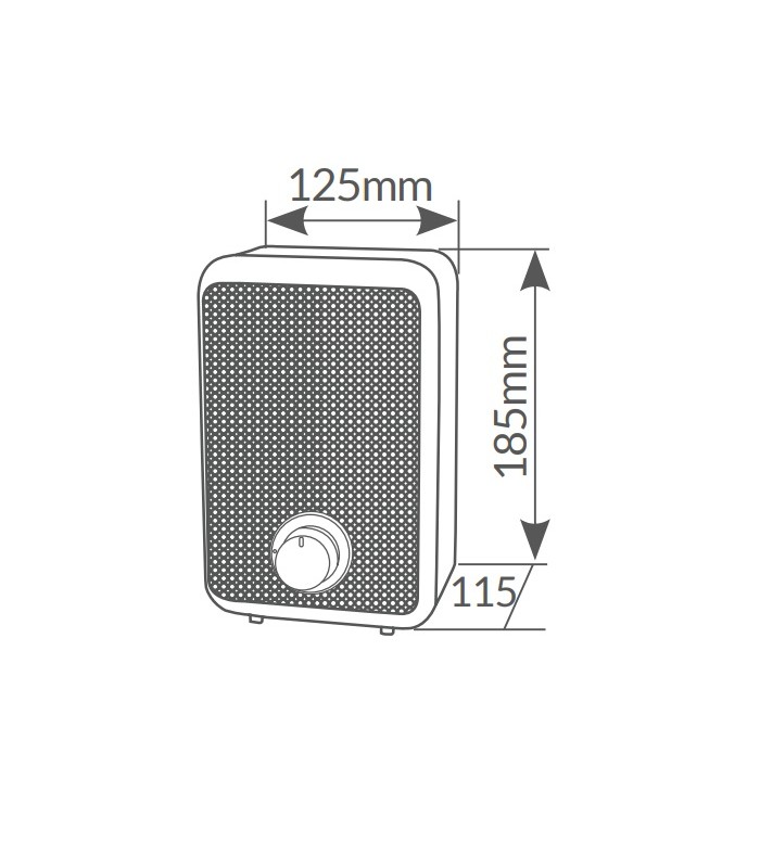 Mini Calefactor Vertical MAWA 600W Blanco