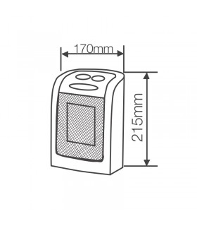Calefactor Vertical Ceramico SAUTE 1500W Negro/Gris