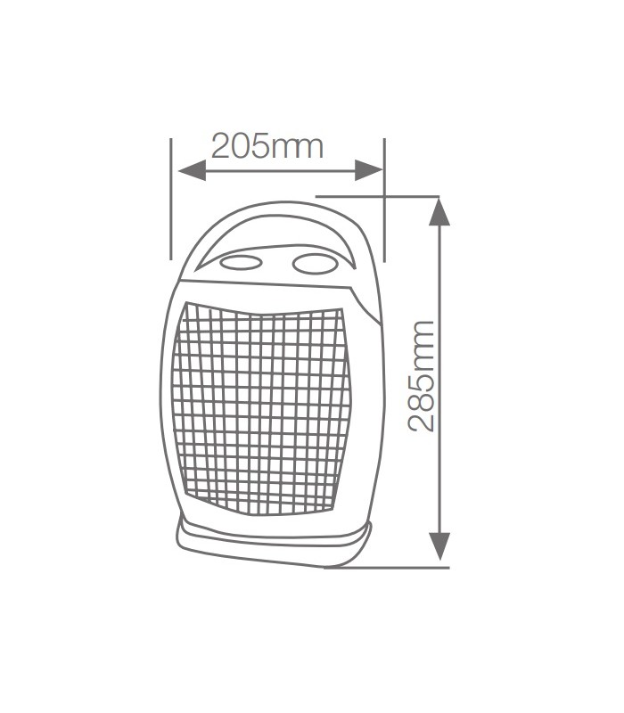 Calefactor Vertical Giratorio Ceramico PRATA 1500W Gris/Negro