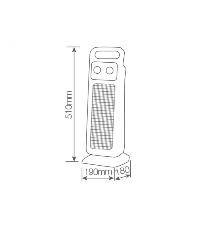 Calefactor Vertical Giratorio Ceramico ANDAZA 2000W Blanco/Gris