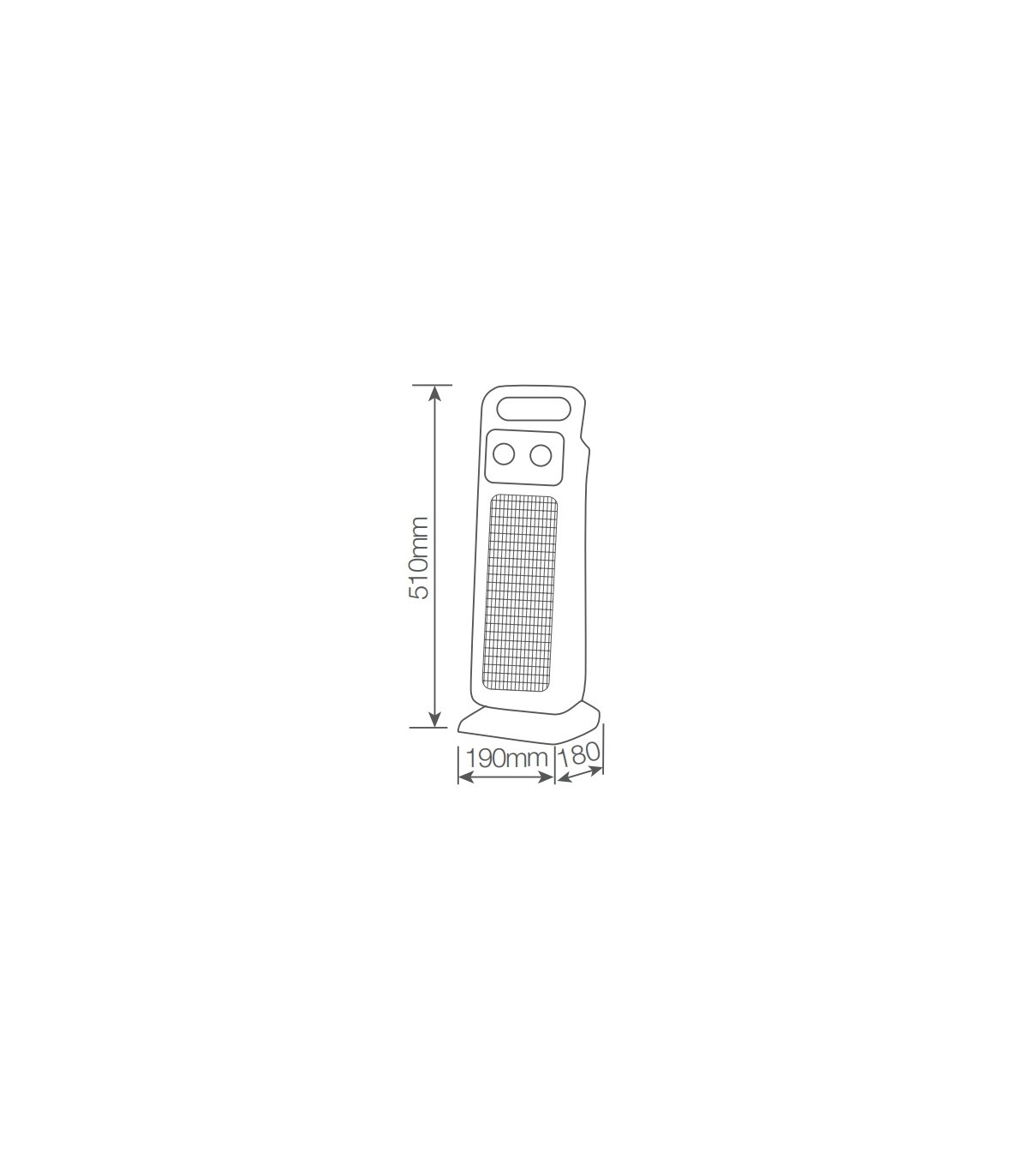 Calefactor Vertical Giratorio Ceramico ANDAZA 2000W Blanco/Gris