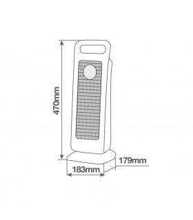 Calefactor Vertical Giratorio Ceramico TANBAR 2000W Negro