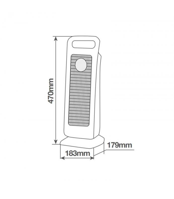 Calefactor Vertical Giratorio Ceramico TANBAR 2000W Negro