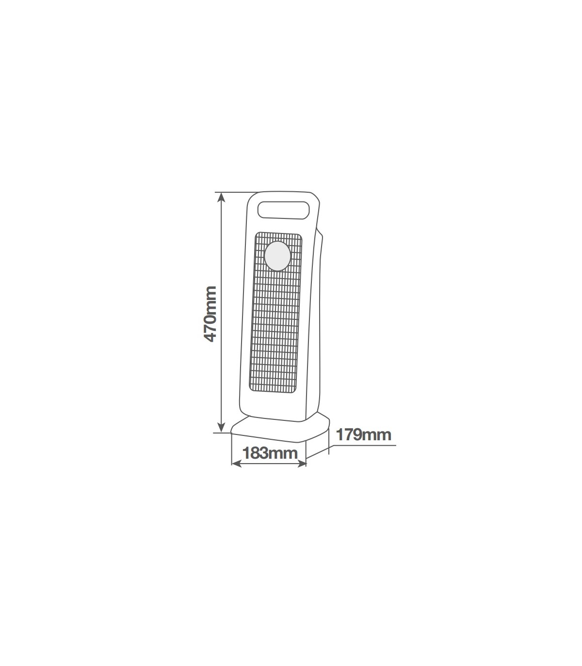 Calefactor Vertical Giratorio Ceramico TANBAR 2000W Negro