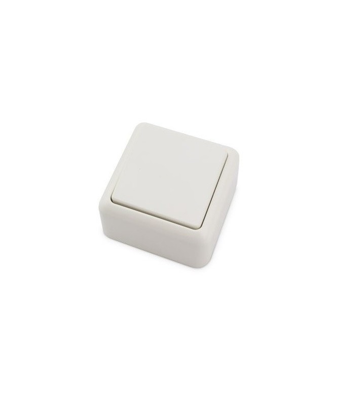 Interruptor Superficie Blanco 65x65mm 10A 250V