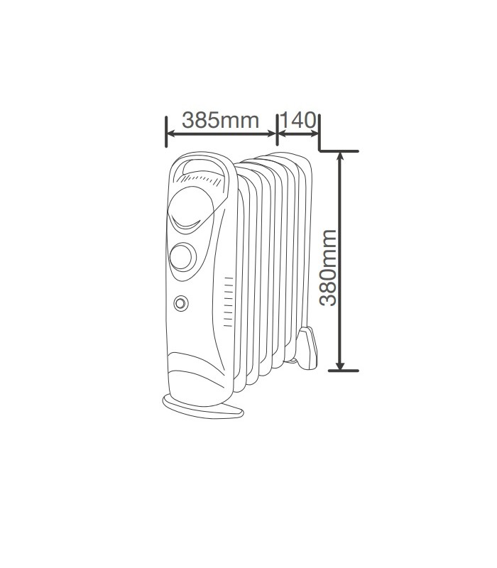 Radiador de Aceite Mini COPLEY 900W Blanco 9 Elementos