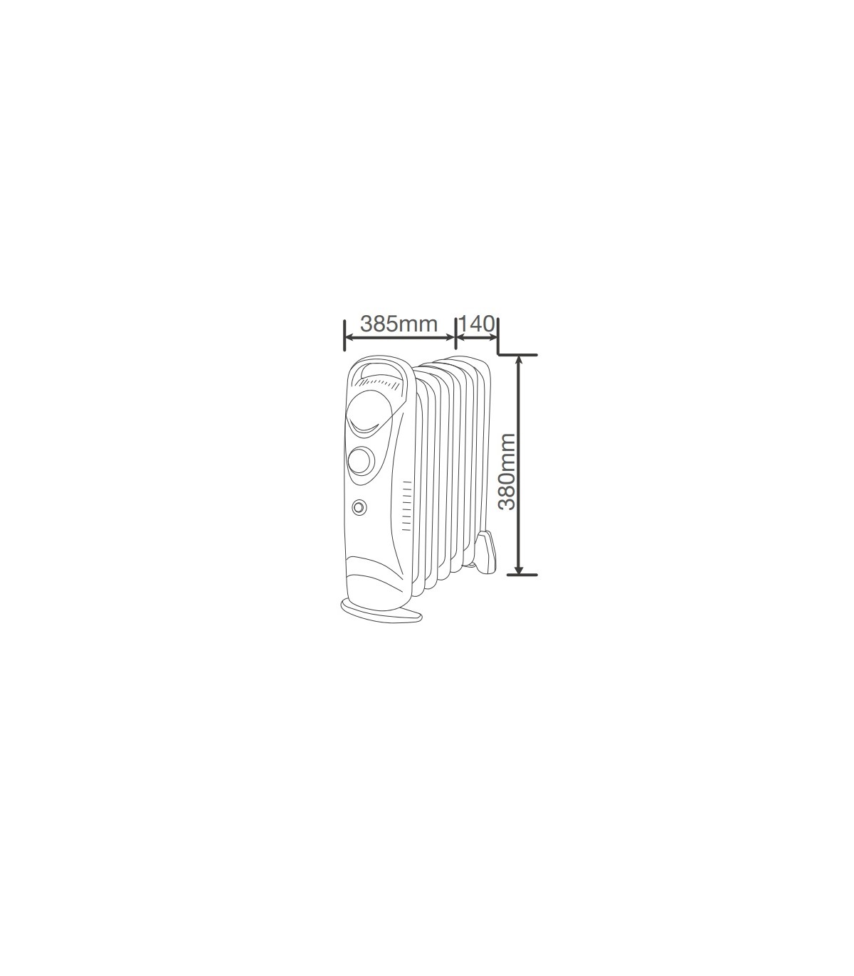 Radiador de Aceite Mini COPLEY 900W Blanco 9 Elementos