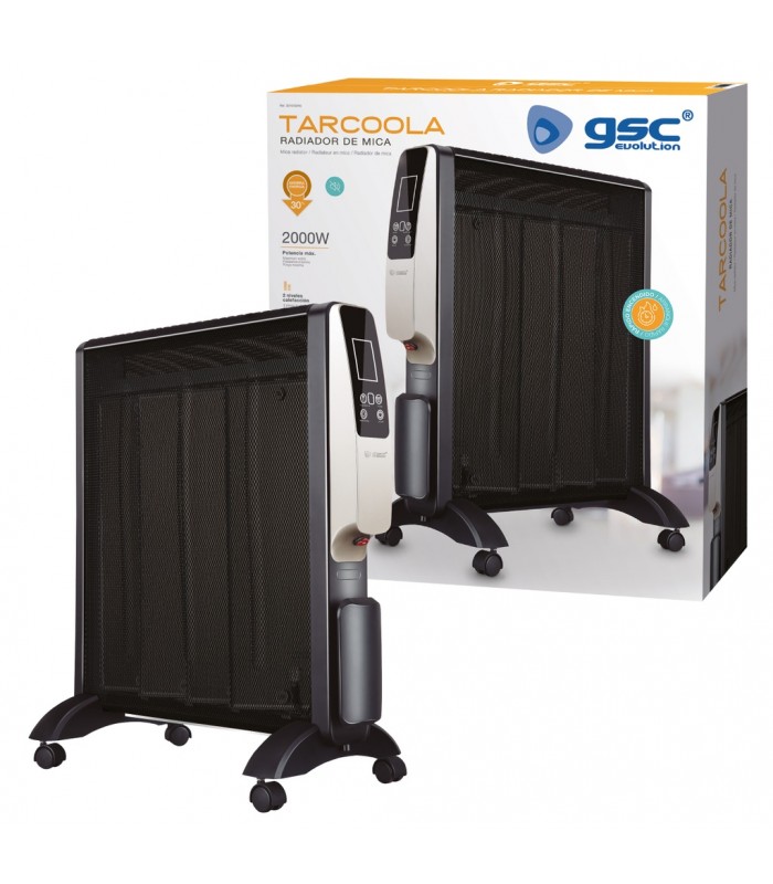 Radiador de Mica TARCOLA con mando 2000W Negro